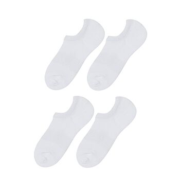 4er Set - Bambussocken mit Silikonferse, 26-30cm, 41-47, Wei&szlig;