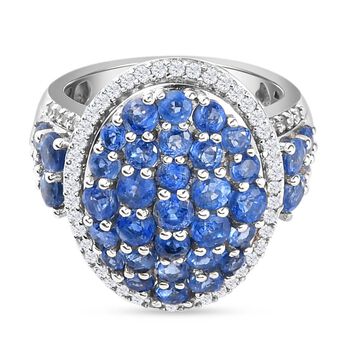 Kaschmir Kyanit-Ring, 925 Silber platiniert (Gr&ouml;&szlig;e 17.00) ca. 4.94 ct