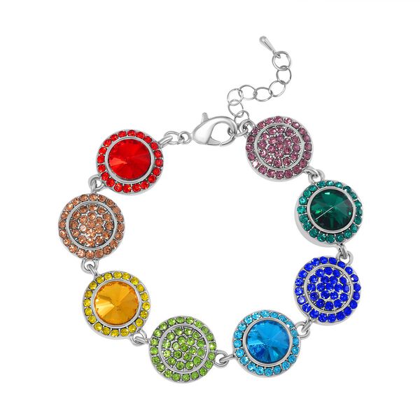 2er Set - Mehrfarbiger Kristall Armband und Ohrringe image number 3