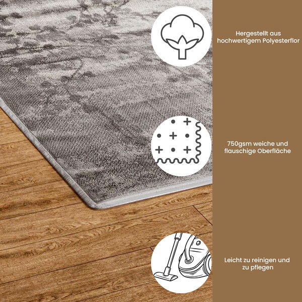 Gewebter Teppich mit Blattmuster, 91x152cm image number 4