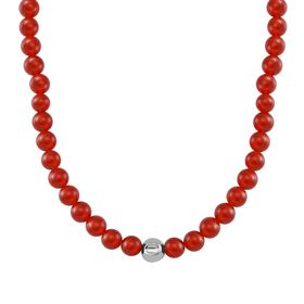 Rote Achat-Halskette, 50 cm - 365 ct.