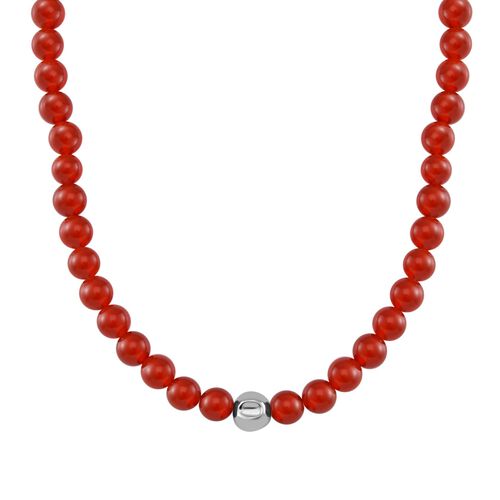 Rote Achat-Halskette, 50 cm - 365 ct. image number 0
