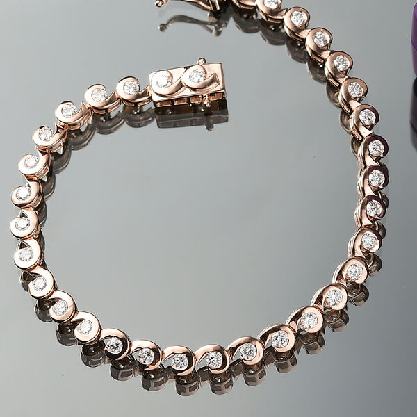 LUXURIANT DIAMOND- SI Labor Diamant 19cm Armband, 925 Silber 750 Ros&eacute;gold Vermeil - 2,51 ct. image number 2