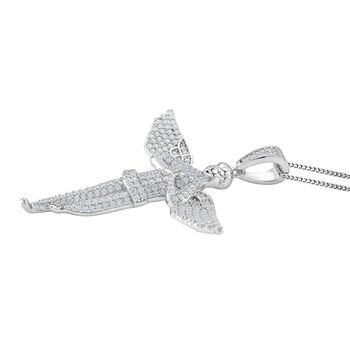 Moissanit Anh&auml;nger mit Kette ca. 45 cm, 925 Silber rhodiniert ca. 1.99 ct