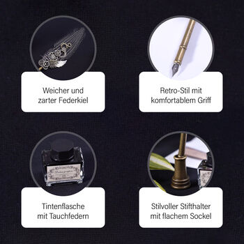 Vintage Kalligraphie-Schreibstift mit Tinte und Geschenkbox