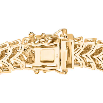 Chevron Armband mit Diamantakzenten in Goldton, 19 cm