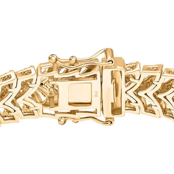 Chevron Armband mit Diamantakzenten in Goldton, 19 cm image number 3