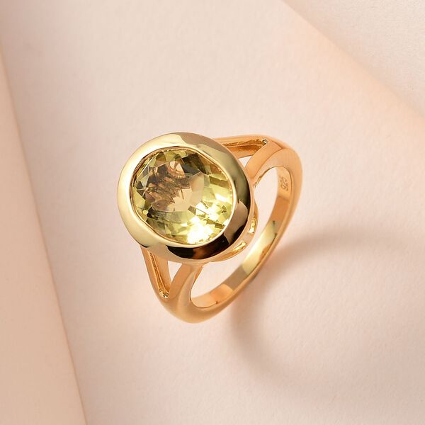 Ouro Verde-Quarz Ring, 925 Silber vergoldet, (Gr&ouml;&szlig;e 16.00) ca. 3.26 ct image number 2