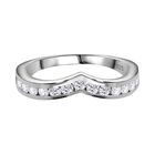 Moissanit Ring, 925 Silber platiniert (Größe 21.00) ca. 0.48 ct