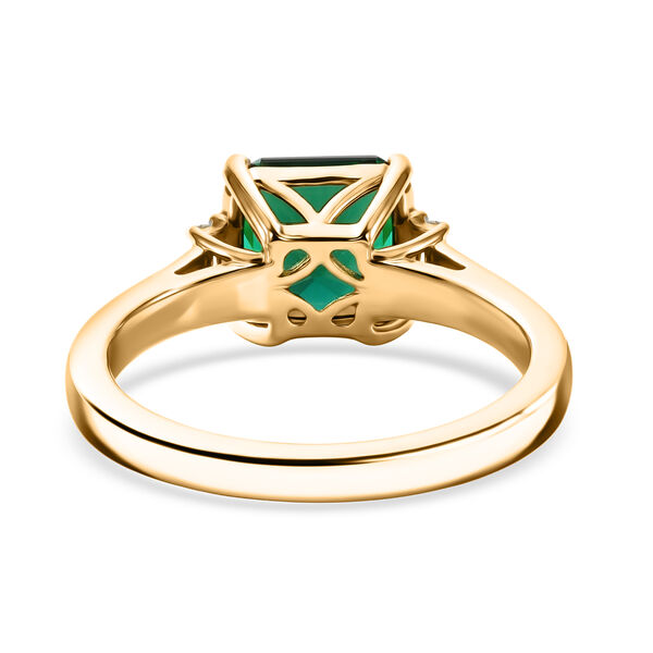 LUXURIANT DIAMOND - AAA Lab Grown Smaragd, Lab Grown Diamant Ring 925 Silber 750 Gelbgold vermeil (Gr&ouml;&szlig;e 18.00) ca. 2,25 ct image number 5