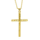 Kreuz-Anhänger mit Kette, 925 Silber vergoldet