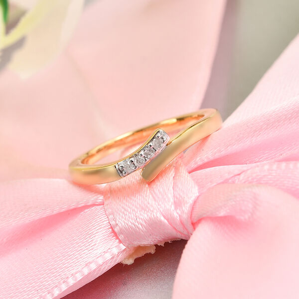 Wei&szlig;er Diamant P Ring 925 Silber Vermeil YG ca. 0,05 ct. image number 2