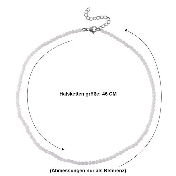 Regenbogen Mondstein Halskette ca. 45 cm 316L Edelstahl ca. 40.00 ct image number 5