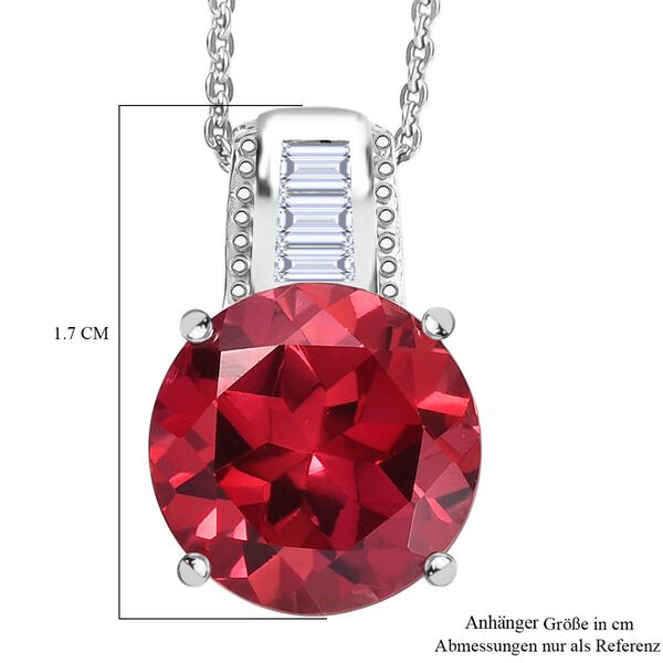 D'Joy Labor Padparadscha Saphir und Zirkon Anhänger mit 50cm Kette - 8,66 ct. image number 6
