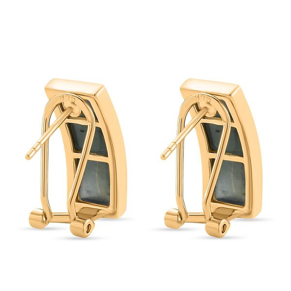 Nat&uuml;rlicher Olmek Jadeit Ohrringe 925 Silber vergoldet ca. 10.00 ct image number 5