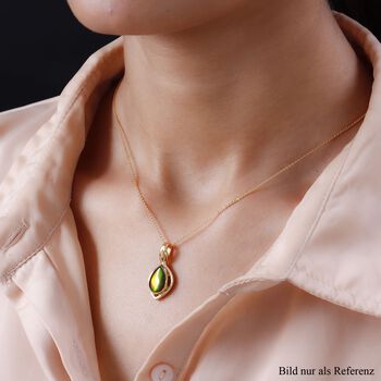 Ammolit Solit&auml;r Anh&auml;nger mit Kette in Silber