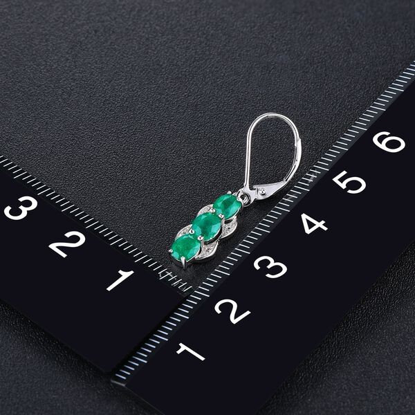 AAA Kagem sambische Smaragd und Zirkon-Ohrringe - 2,04 ct. image number 2