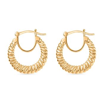 Reine Bronze 750 Gelb Vergoldet Ohrringe 6,29g