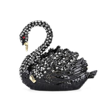 LIVMORE Schwan-Design Schmuckdose, 7x4,5x6cm, Schwarz