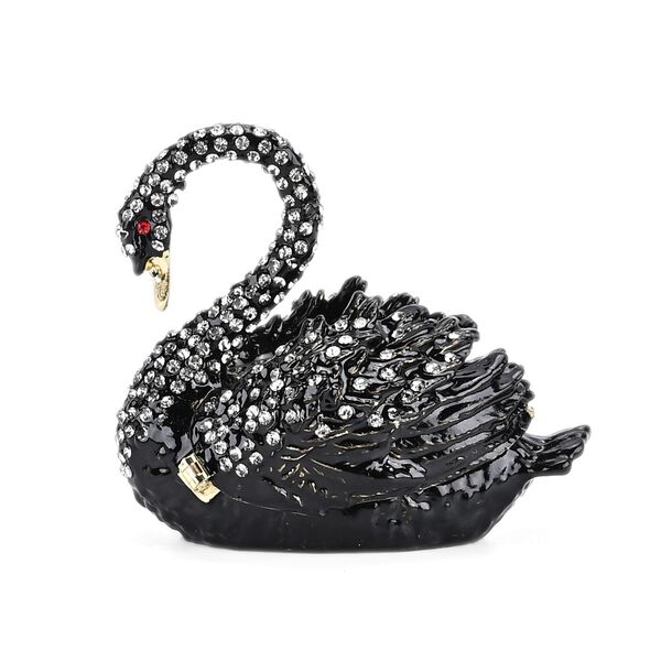LIVMORE Schwan-Design Schmuckdose, 7x4,5x6cm, Schwarz image number 3