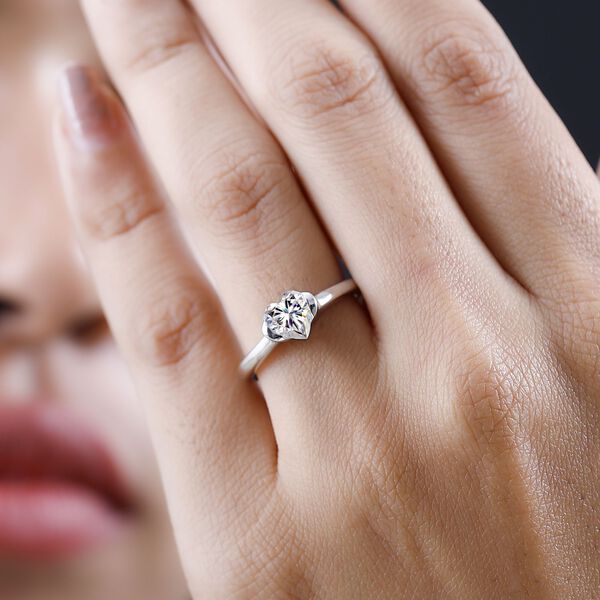 Moissanit Ring in platiniertem Silber - 0,94 ct. image number 3