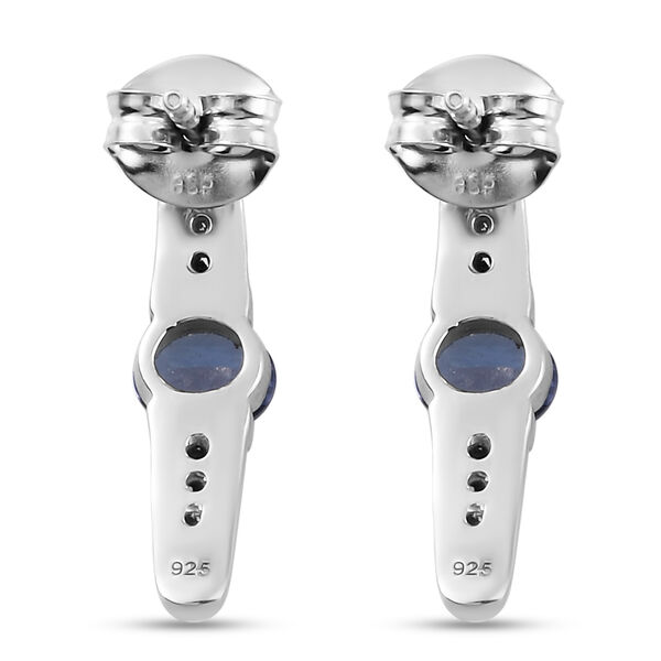 Tansanit und Zirkon-Ohrringe, 925 Silber platiniert ca. 0,95 ct image number 5