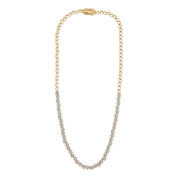 LUXURIANT SGL zertifizierte SI-GH Labor Diamant 45cm Halskette, 925 Silber 750 Gelbgold Vermeil - 3 ct. image number 3