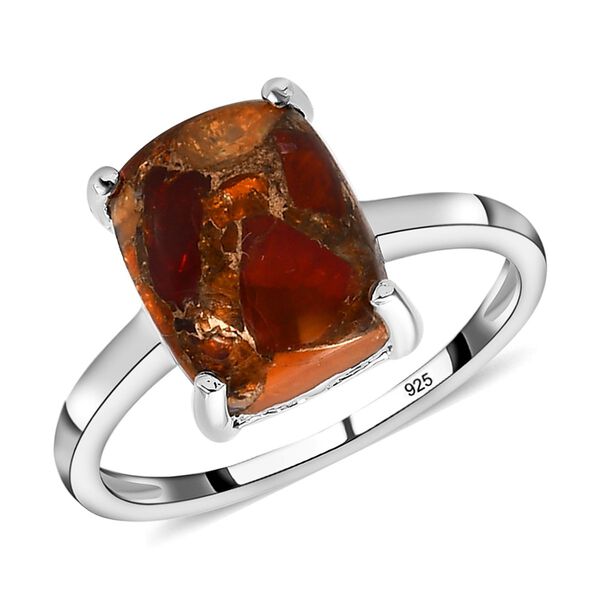 Feueropal Matrix-Ring, 925 Silber  ca. 2,66 ct image number 4