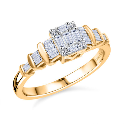 Lab Grown Diamant SI Ring 925 Silber 750 Gelbgold Vermeil (Größe 17.00) ca. 0,50 ct image number 3