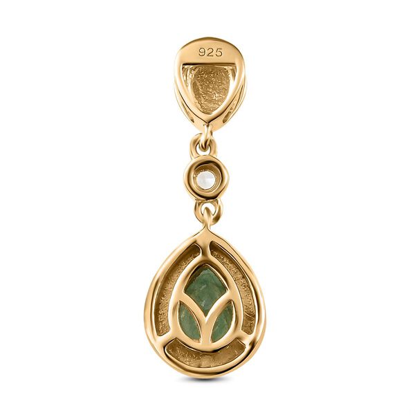 Kagem sambischer Smaragd und Zirkon-Anh&auml;nger, 925 Silber vergoldet, 0,69 ct. image number 5