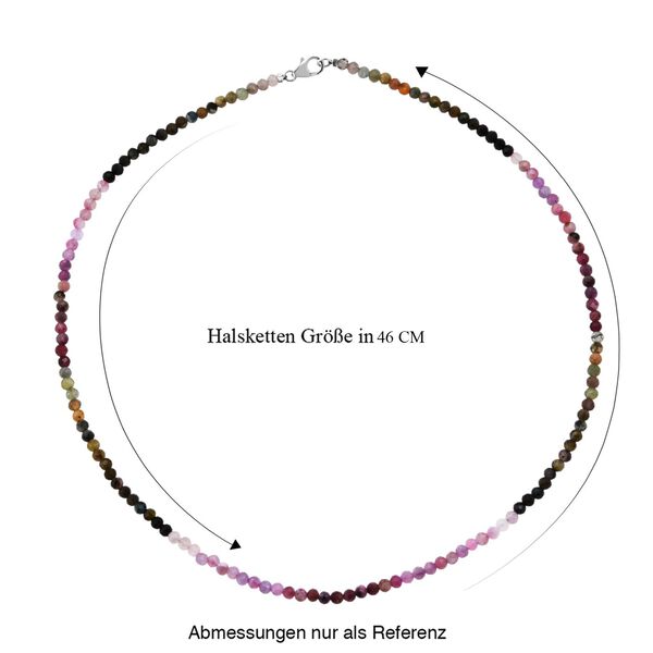 Mehrfarbig-Turmalin Halskette ca. 45 cm 925 Silber ca. 40,00 ct. image number 4