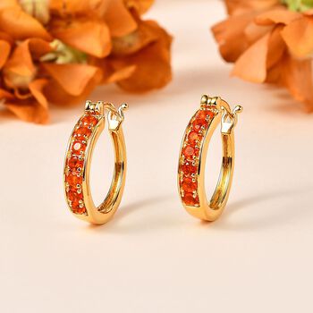 Salamanca Feueropal-Ohrringe, 925 Silber Vergoldet ca. 0,66 ct