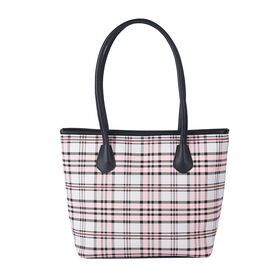Moderne Handtasche mit PU-Leder Griff, Streifenmuster, Rosa