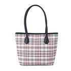Moderne Handtasche mit PU-Leder Griff, Streifenmuster, Rosa