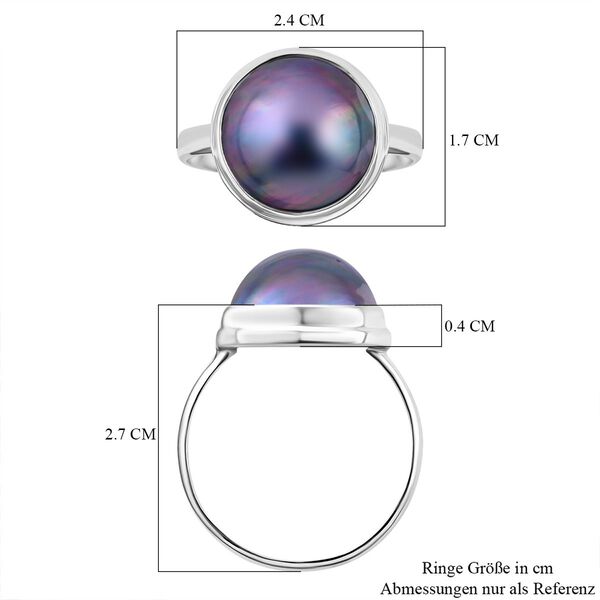 Royal Bali Kollektion- Blauer Mabe Perle-Ring image number 5