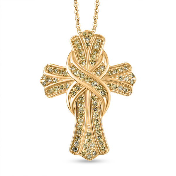 LUXURIANT SGL zertifizierter VS Labor wei&szlig;er Diamant Anh&auml;nger mit 50cm Kette - 0,50 ct.