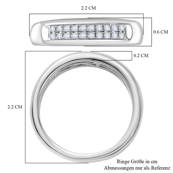 D'Joy Wei&szlig;er Diamant Ring 925 Silber rhodiniert (Gr&ouml;&szlig;e 17.00) 0.12 ct image number 6