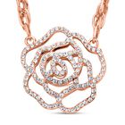 Weiße Kristall Halskette, ca. 50 cm, roséfarben