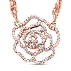 Weiße Kristall-Halskette in Roségoldton, 50 cm - 1 ct.