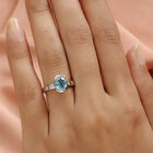 Blauer und Weißer Zirkon Ring 925 Silber platiniert  ca. 3,14 ct image number 2