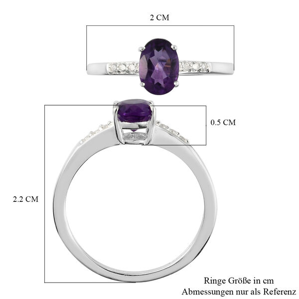 Afrikanischer Amethyst und Zirkon-Ring, 925 Silber  ca. 0,77 ct image number 7