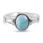 Larimar Solitär Ring Edelstahl (Größe 16.00) ca. 1,55 ct