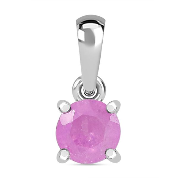 3er Set - D'Joy Ilakaka Rosa Saphir (Fissure gefüllt) Ohrringe, Ring und Anhänger, 925 Silber rhodiniert (Größe 21) ca. 1.84 ct image number 6