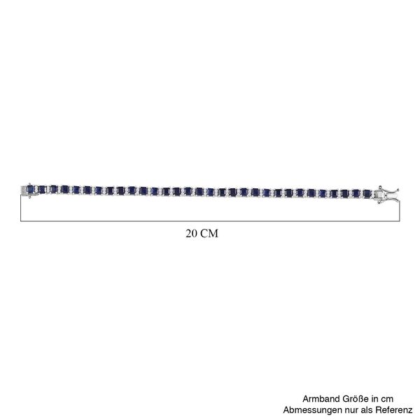 Masoala Saphir (Fissure gef&uuml;llt), Wei&szlig;er Zirkon Armband ca. 19 cm 925 Silber platiniert ca. 18,45 ct. image number 5