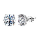 Moissanit Ohrringe, 925 Silber platiniert, ca. 10.00 ct