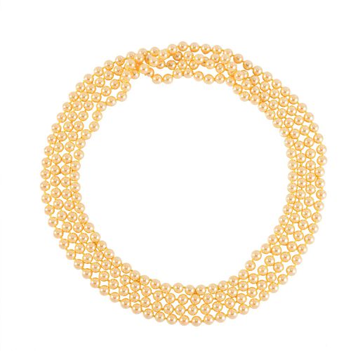 Goldene Muschelkernperlen-Halskette image number 0