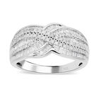 Weißer Diamant Ring, 925 Silber platiniert, (Größe 17.00) ca. 1.00 ct