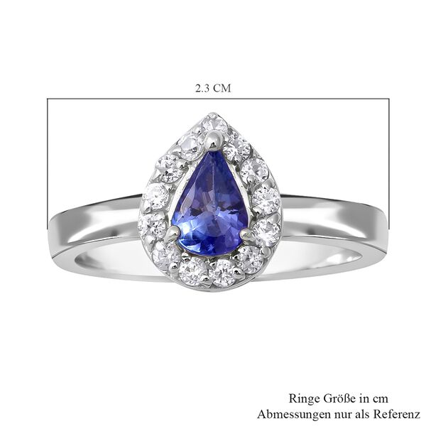 Tansanit und Zirkon-Ring, 925 Silber platiniert  ca. 1,08 ct image number 5