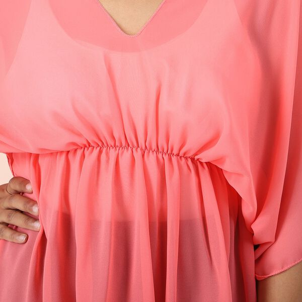 V-Ausschnitt Chiffon Top, Rosa image number 4