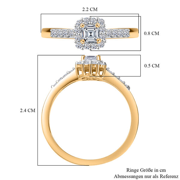 LUXURIANT DIAMOND - Lab Grown Diamant SI-GH Ring 925 Silber 750 Gelbgold Vermeil (Größe 17.00) ca. 0.50 ct image number 7